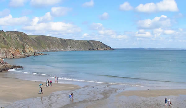 Holiday makers on Gorran Haven beach